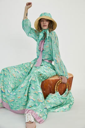 SWAN & WAVES PRINT SKIRT