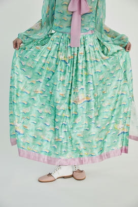 SWAN & WAVES PRINT SKIRT 詳細画像