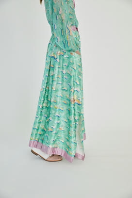 SWAN & WAVES PRINT SKIRT 詳細画像