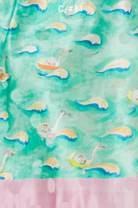 SWAN & WAVES PRINT SKIRT 詳細画像