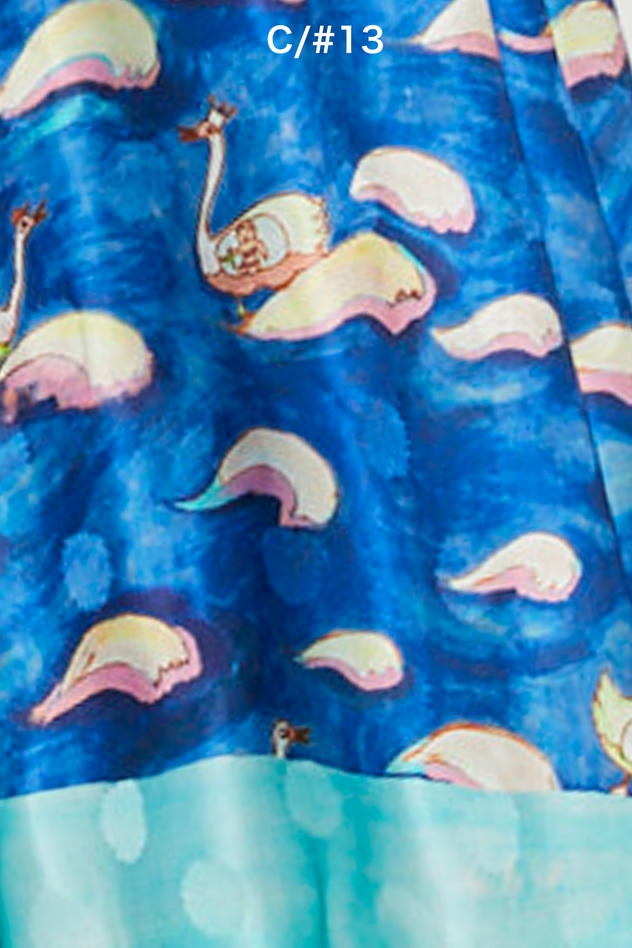 SWAN & WAVES PRINT SKIRT 詳細画像 blue 1