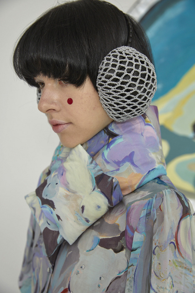 ANIMAL WORLD PRINT DOWN MUFFLER 詳細画像 orange 5