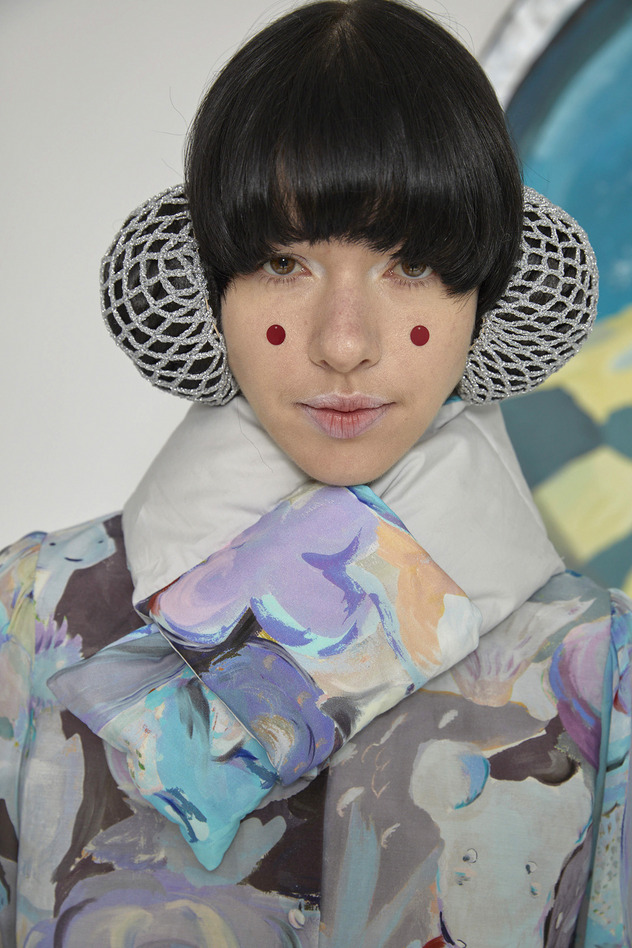 ANIMAL WORLD PRINT DOWN MUFFLER 詳細画像 orange 6