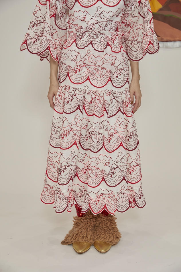 MOUNTAIN EMBROIDERY SKIRT 詳細画像 mulch 1