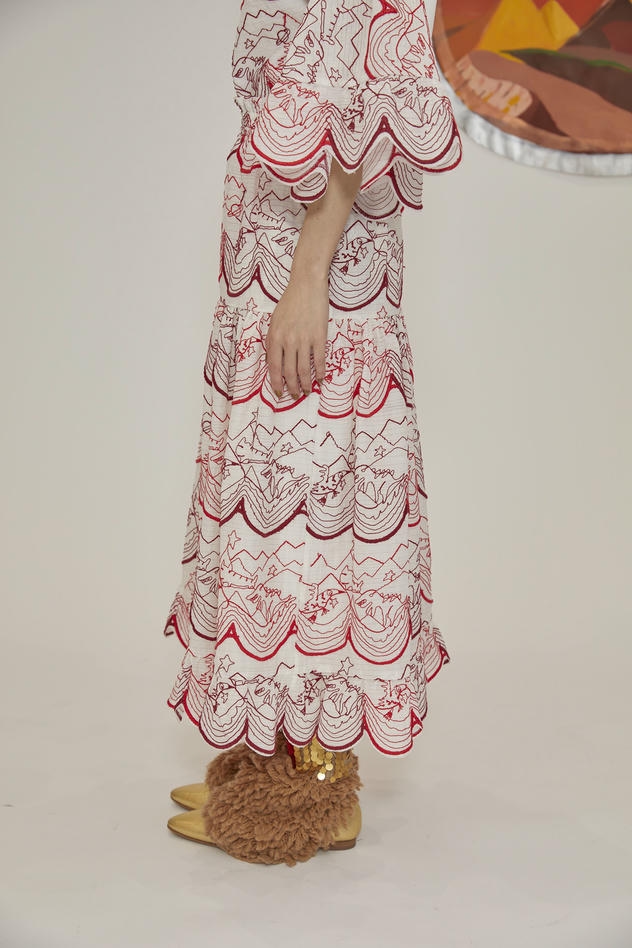 MOUNTAIN EMBROIDERY SKIRT 詳細画像 mulch 2