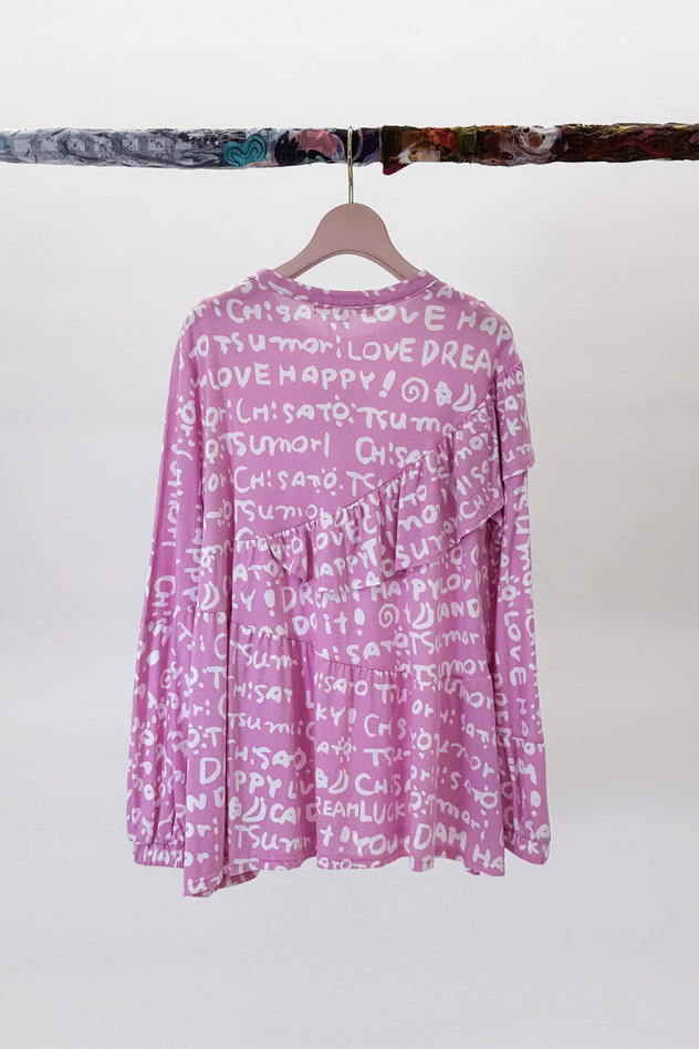 TC WORD PRINT LONG SLEEVES T-SHIRT 詳細画像 black 2