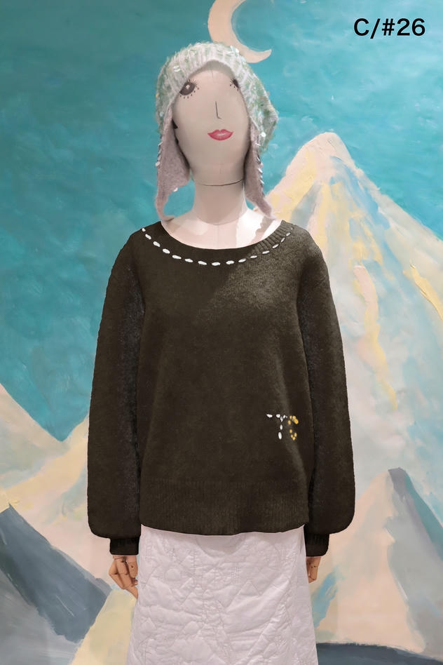 SEQUIN KNIT MIX SWEATER 詳細画像 black 1