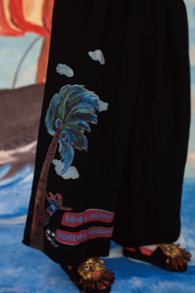 LINEN / RAYN TUMBLER PANTS 詳細画像 black 2