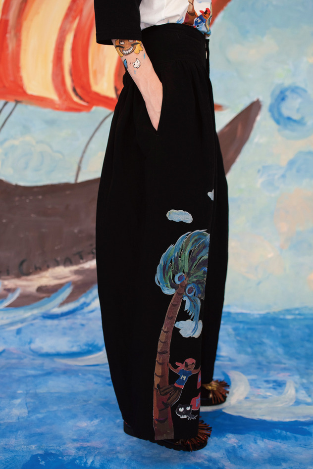 LINEN / RAYN TUMBLER PANTS 詳細画像 black 3