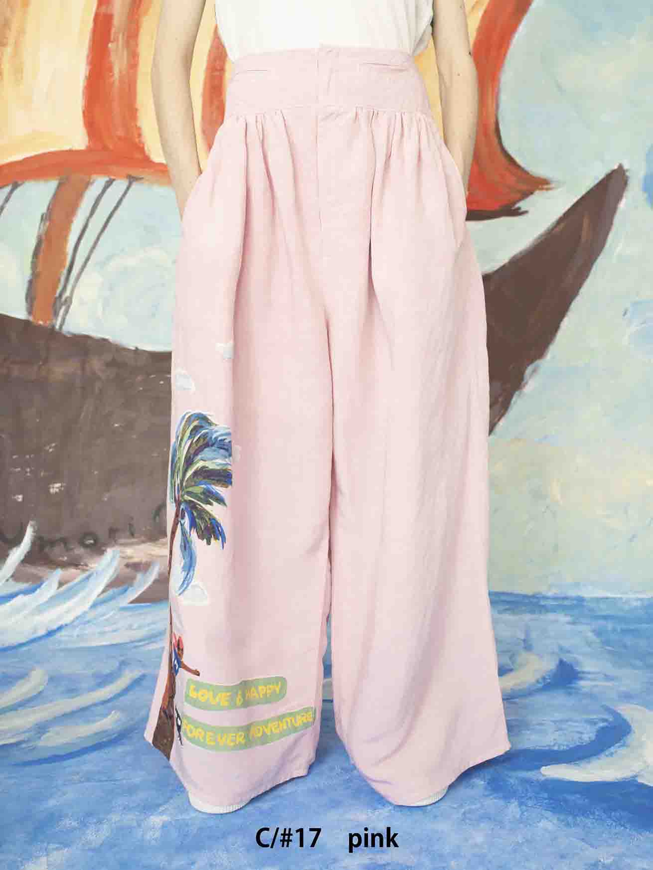 LINEN / RAYN TUMBLER PANTS 詳細画像 pink 1