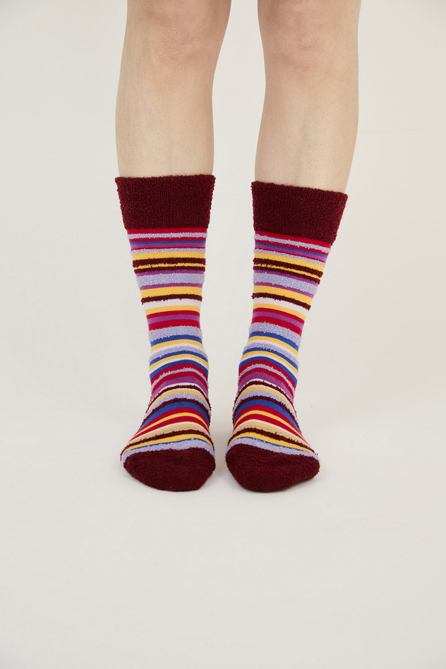 COLORFUL STRIPE SOCKS 詳細画像 bordeaux 3