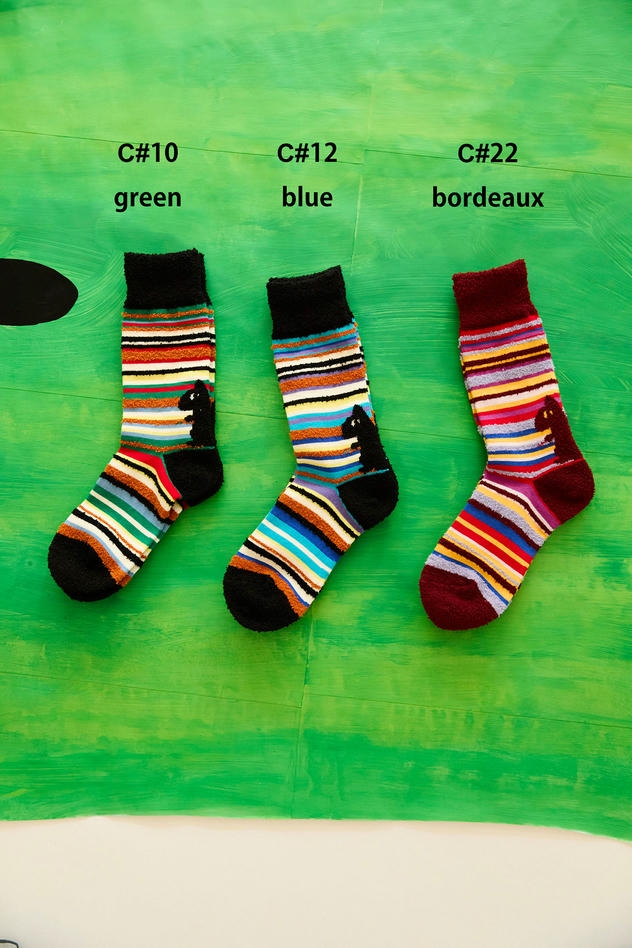 COLORFUL STRIPE SOCKS 詳細画像 bordeaux 1