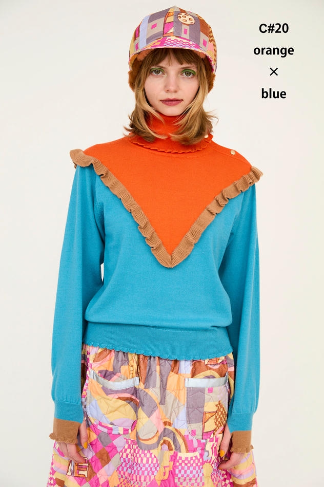 COLORFUL RIB KNIT 詳細画像 orange/blue 1