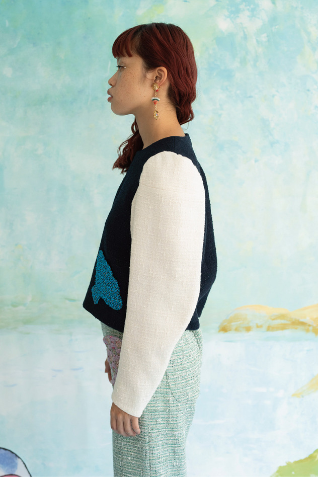 FANCY TWEED BLOUSE 詳細画像 pink 2