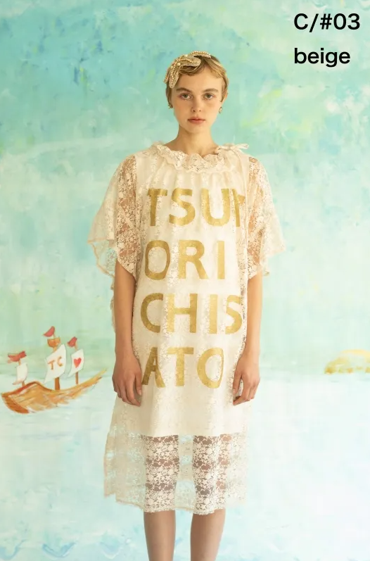 BIG LOGO LACE PRINT DRESS 詳細画像 beige 1
