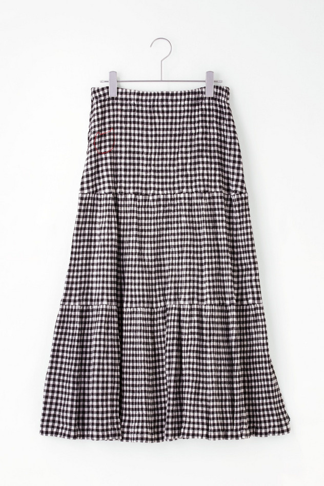 cr?perie GINGHAM CHECK LONG SKIRT 詳細画像 black &times; white 1