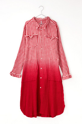 crêperie GRADATION GINGHAM CHECK DRESS
