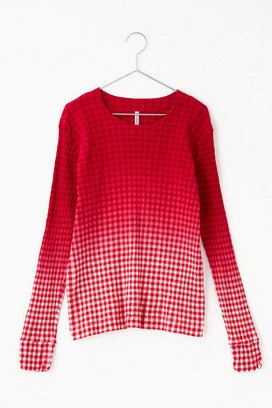 crêperie GRADATION GINGHAM CHECK TOPS