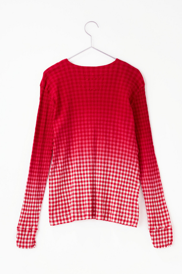 cr&ecirc;perie GRADATION GINGHAM CHECK TOPS 詳細画像 red gradation 2
