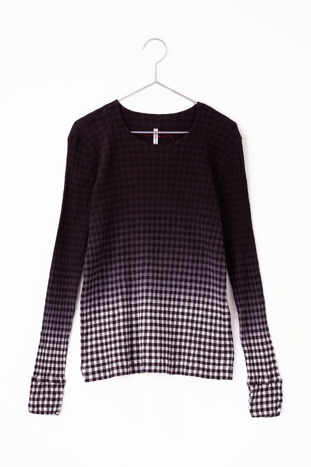 cr?perie GRADATION GINGHAM CHECK TOPS 詳細画像 black gradation 1