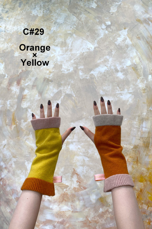 CASHMERE GLOVES 詳細画像 yellow×pink 5