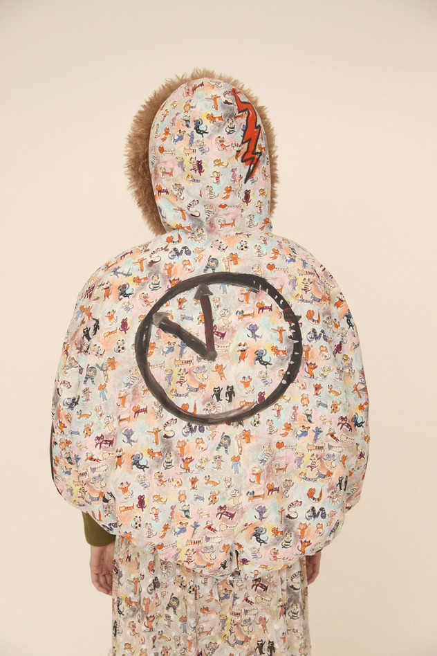 MANY FUNNY CATS DOWN JACKET 詳細画像 purple 10