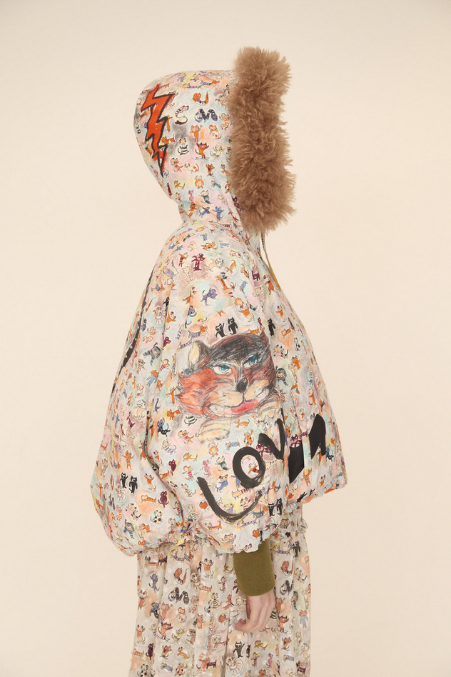 MANY FUNNY CATS DOWN JACKET 詳細画像 purple 11