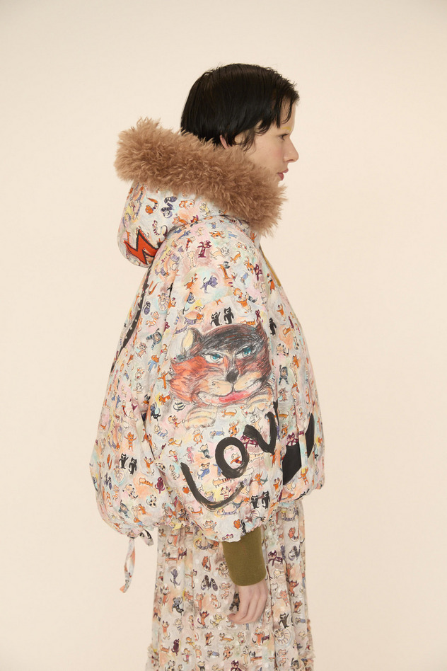 MANY FUNNY CATS DOWN JACKET 詳細画像 purple 12