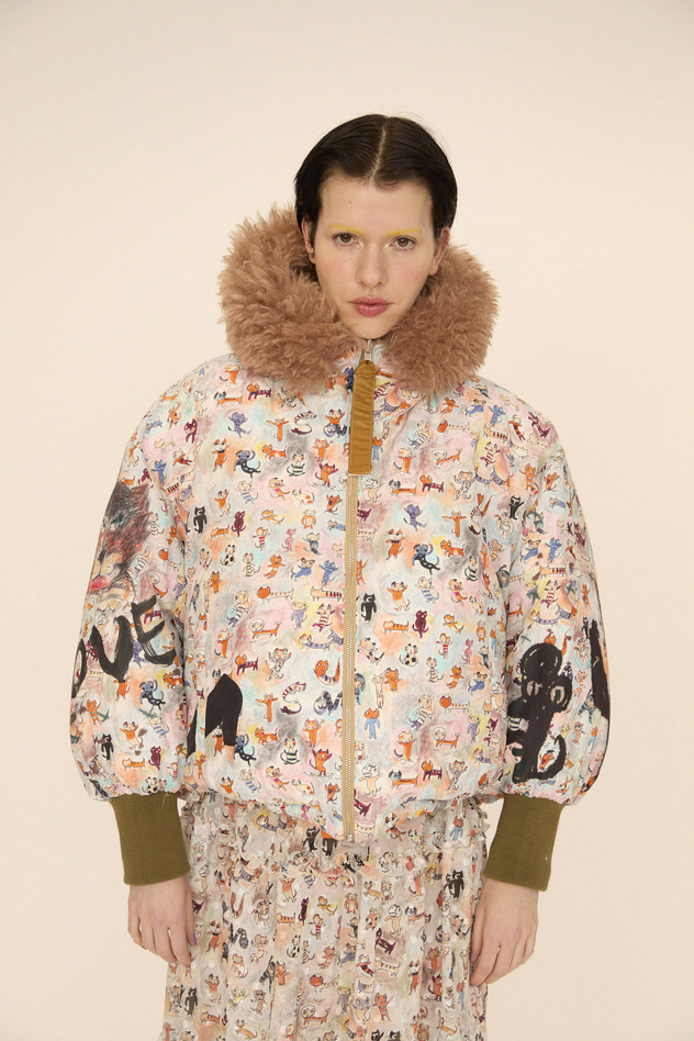 MANY FUNNY CATS DOWN JACKET 詳細画像 purple 3