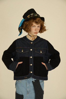 KNIT DOCKING DENIM JACKET 詳細画像