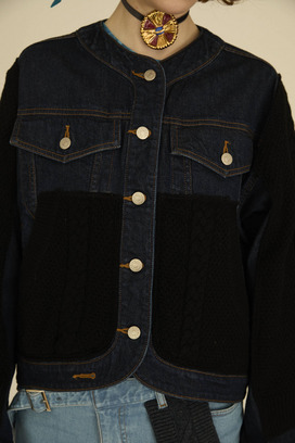 KNIT DOCKING DENIM JACKET 詳細画像