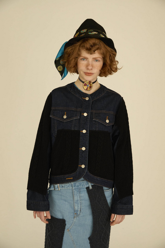 KNIT DOCKING DENIM JACKET 詳細画像 navy 2