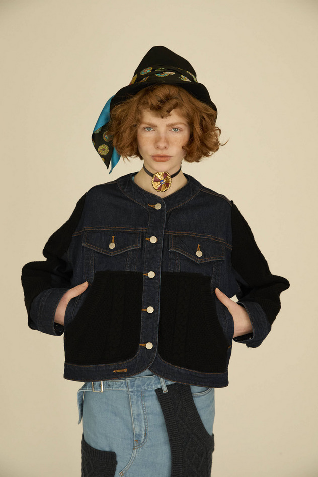 KNIT DOCKING DENIM JACKET 詳細画像 navy 4