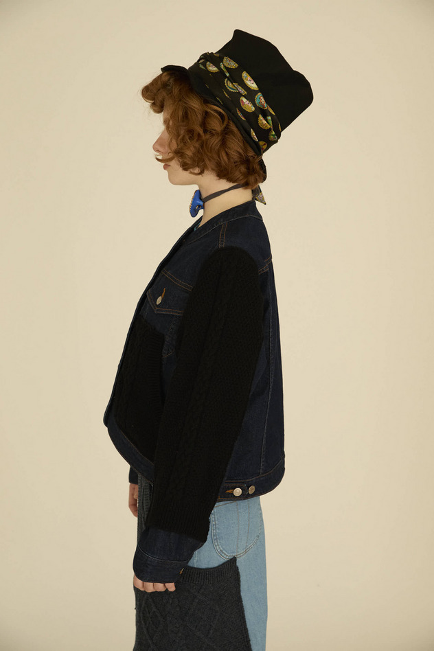 KNIT DOCKING DENIM JACKET 詳細画像 navy 5