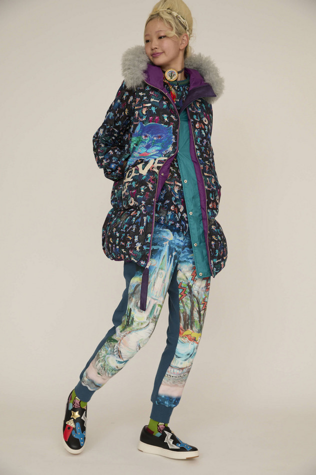 MANY FUNNY CATS DOWN LONG VEST 詳細画像 purple 29