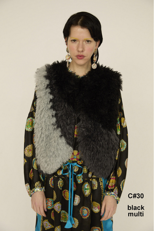 FUWA FUWA FUR VEST 詳細画像 black multi 16