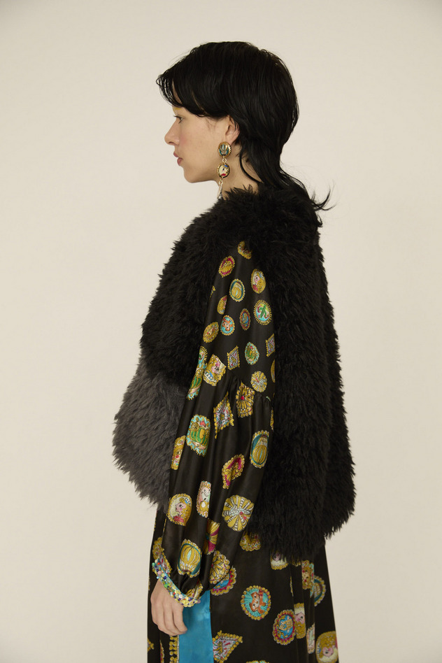 FUWA FUWA FUR VEST 詳細画像 black multi 4