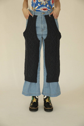 KNIT DOCKING DENIM PANTS 詳細画像