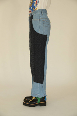 KNIT DOCKING DENIM PANTS 詳細画像
