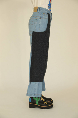 KNIT DOCKING DENIM PANTS 詳細画像