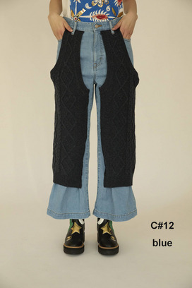 KNIT DOCKING DENIM PANTS 詳細画像
