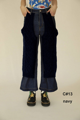 KNIT DOCKING DENIM PANTS 詳細画像