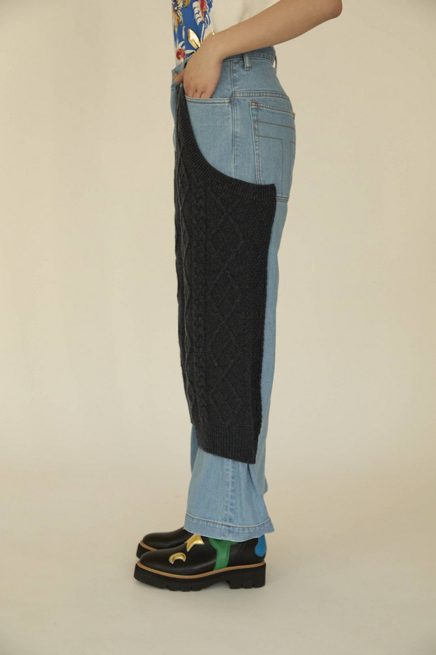 KNIT DOCKING DENIM PANTS 詳細画像 navy 4