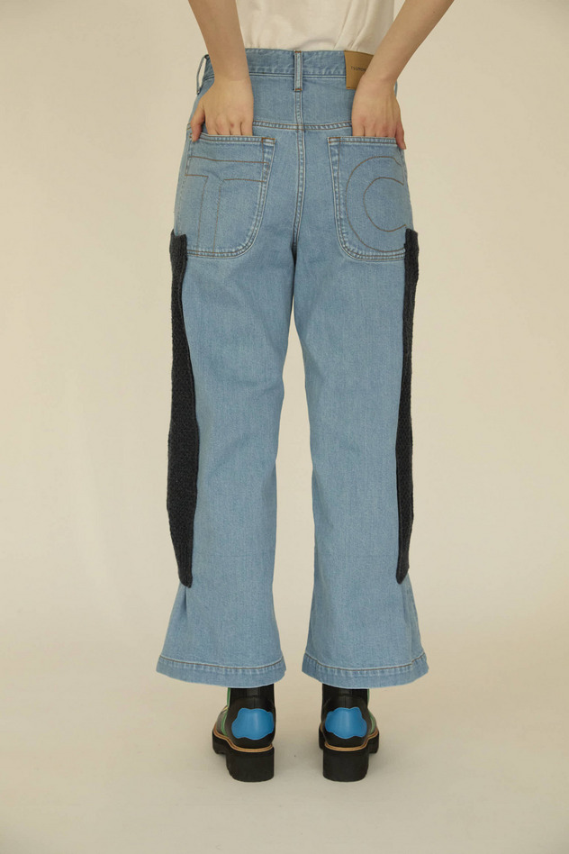 KNIT DOCKING DENIM PANTS 詳細画像 navy 7