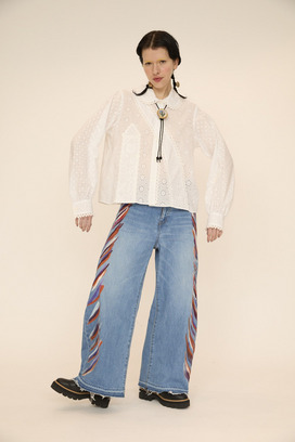 FRINGE PRINT DENIM PANTS 詳細画像