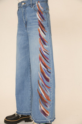 FRINGE PRINT DENIM PANTS 詳細画像