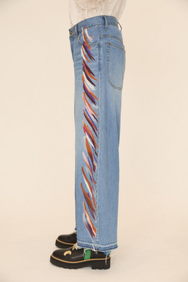 FRINGE PRINT DENIM PANTS 詳細画像