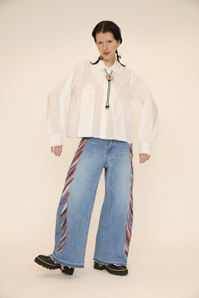 FRINGE PRINT DENIM PANTS 詳細画像 blue 10