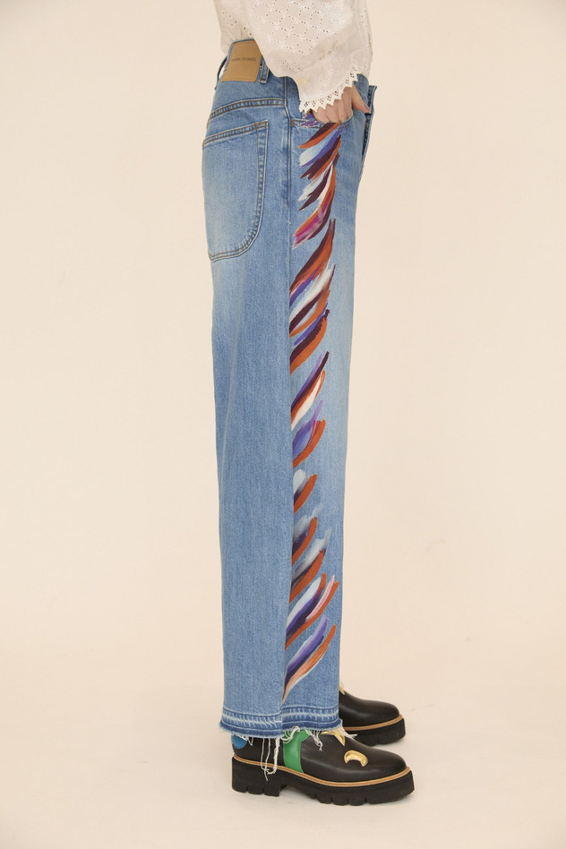 FRINGE PRINT DENIM PANTS 詳細画像 blue 6