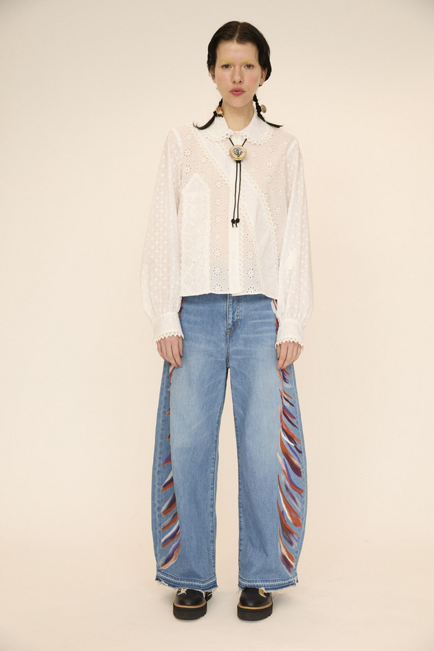 FRINGE PRINT DENIM PANTS 詳細画像 blue 9